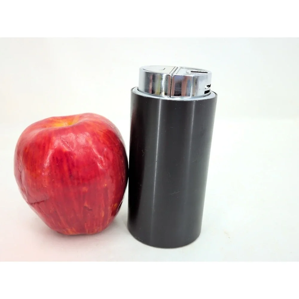 Sarome MCM TableLighter Madmen Japan Lucite Black Cylinder Lighter